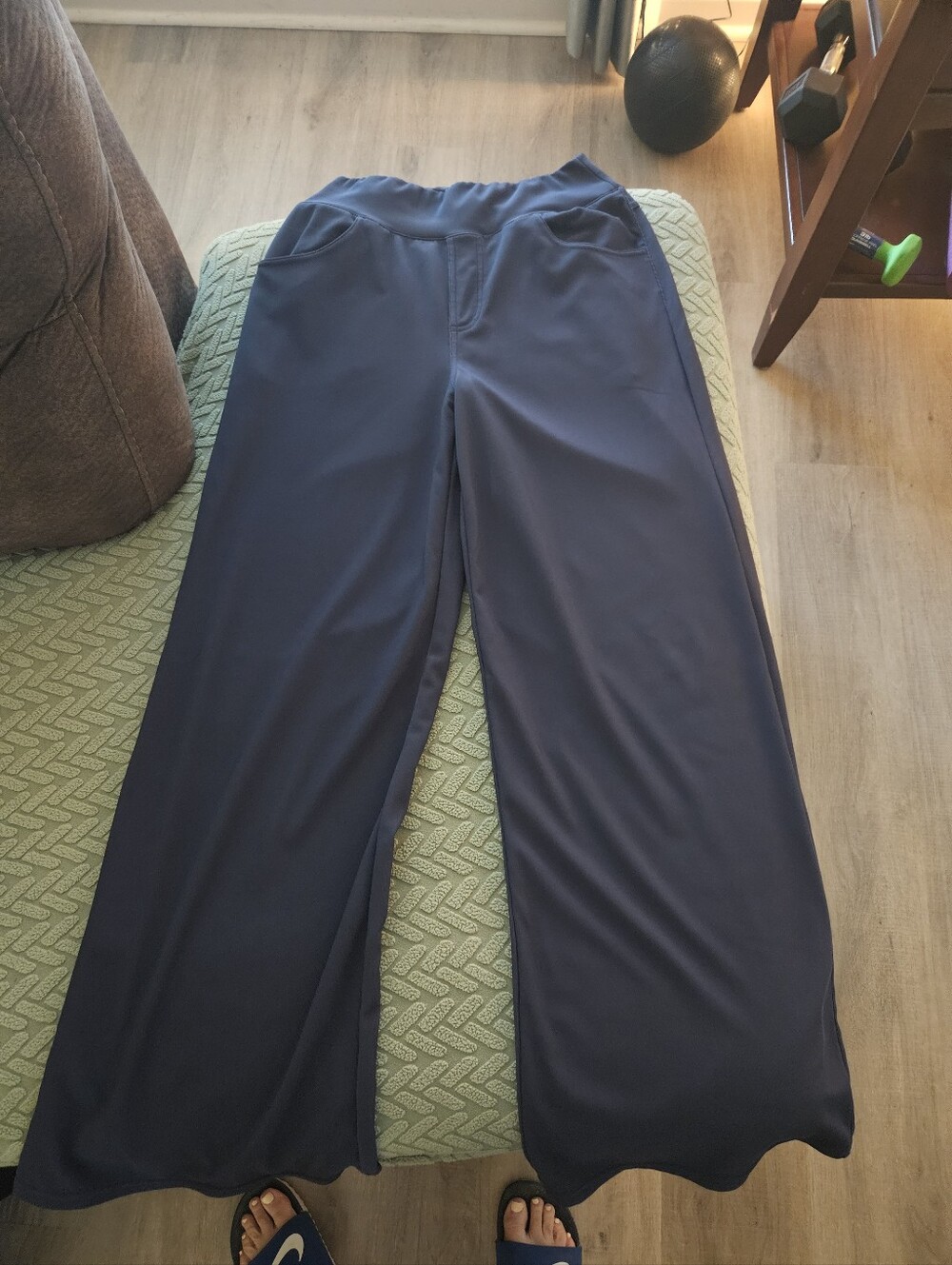 HALARA Navy Wide-Leg Pull-On Pants